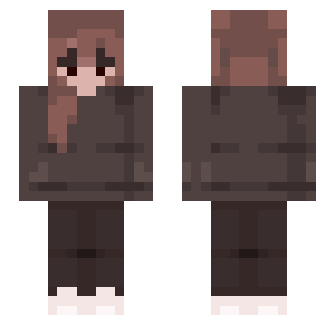 xRyv3s Minecraft skin, front and back view
