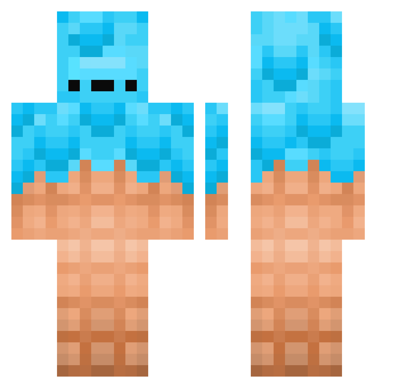 Aiscrinm Minecraft skin, front and back view