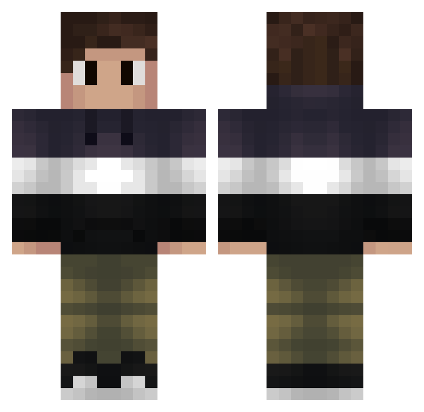 ZingGuy Minecraft skin, front and back view