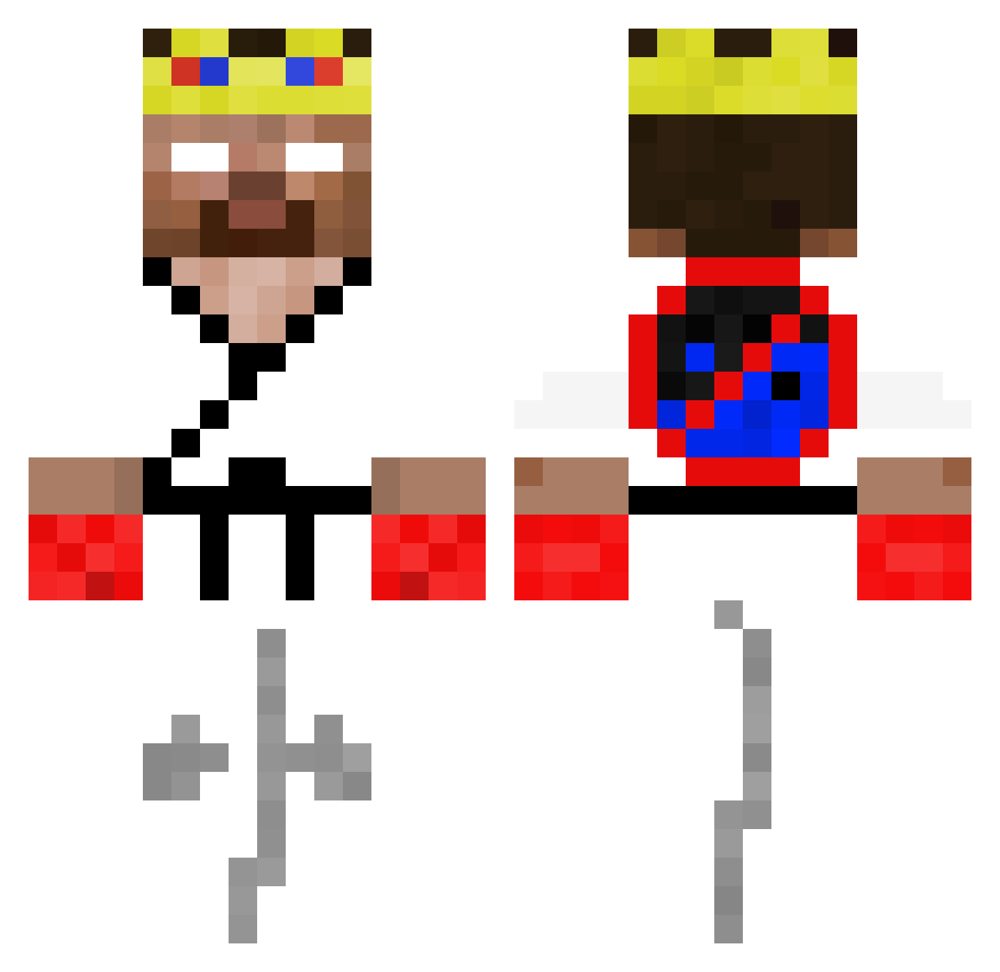 Th3Man1nBlu3 Minecraft skin, front and back view