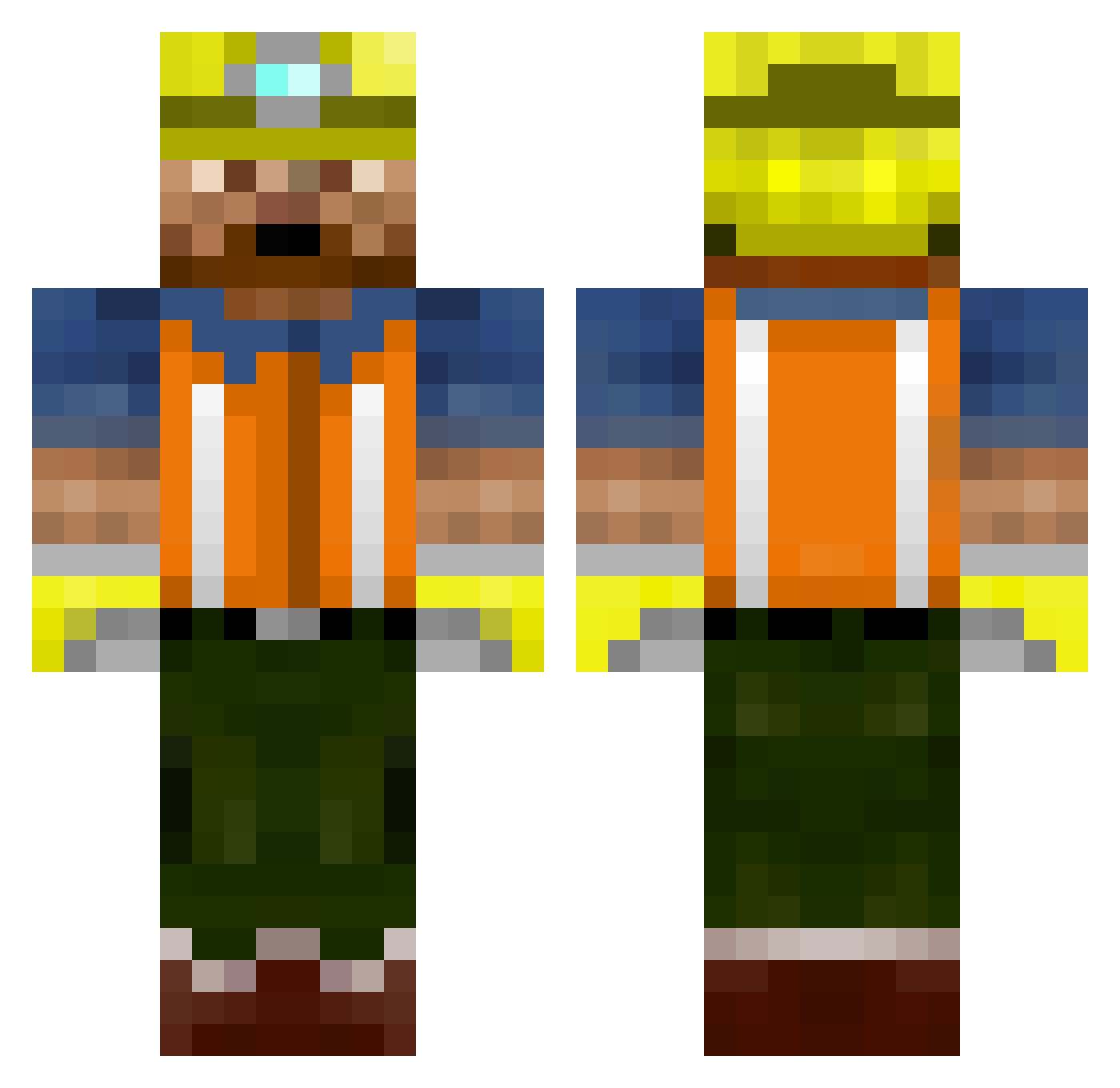 IceLionLeo Minecraft skin, front and back view