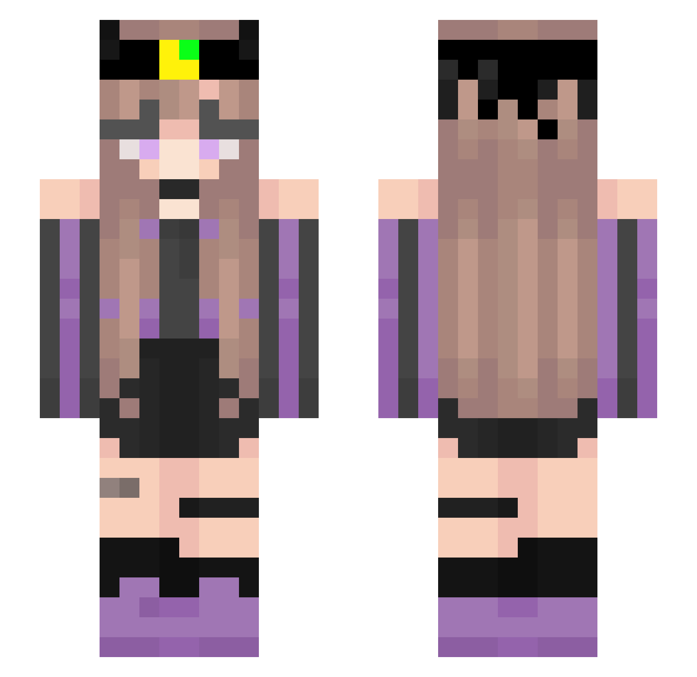 YourAverageLemon Minecraft skin, front and back view