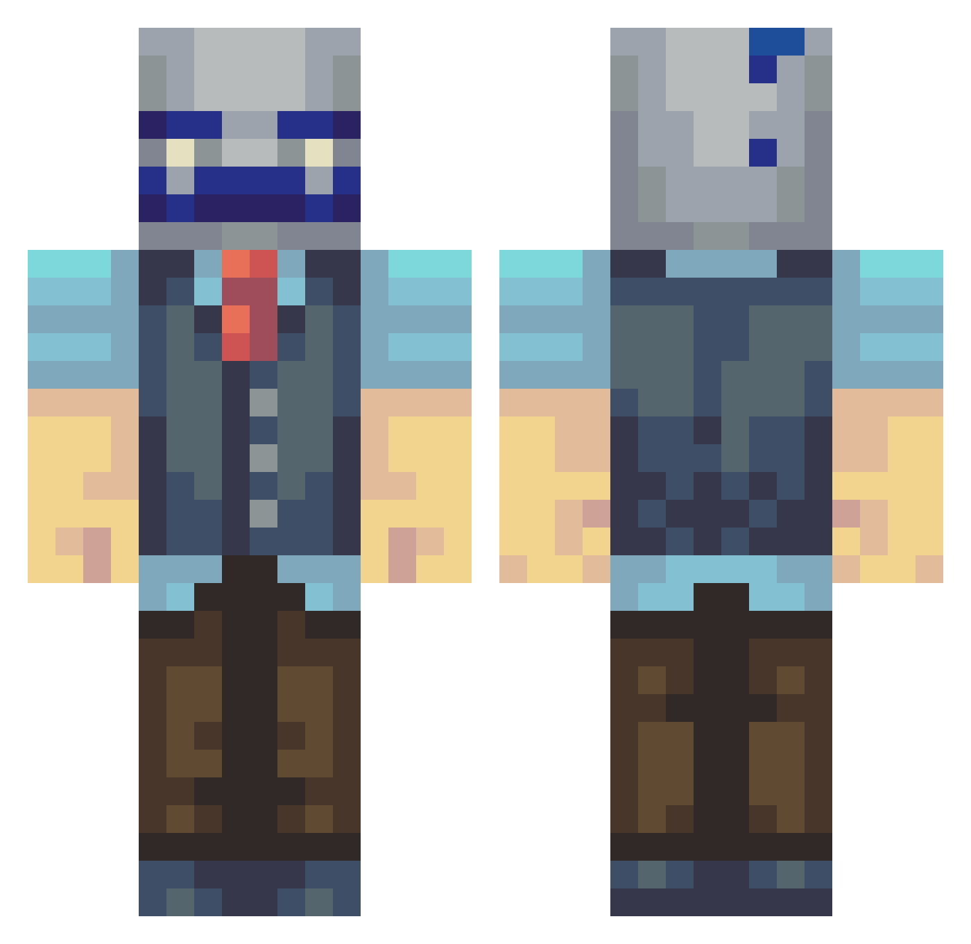 Rugzy Minecraft skin, front and back view