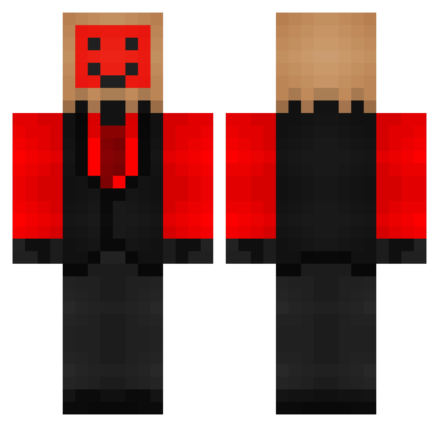 Gentoi Minecraft skin, front and back view