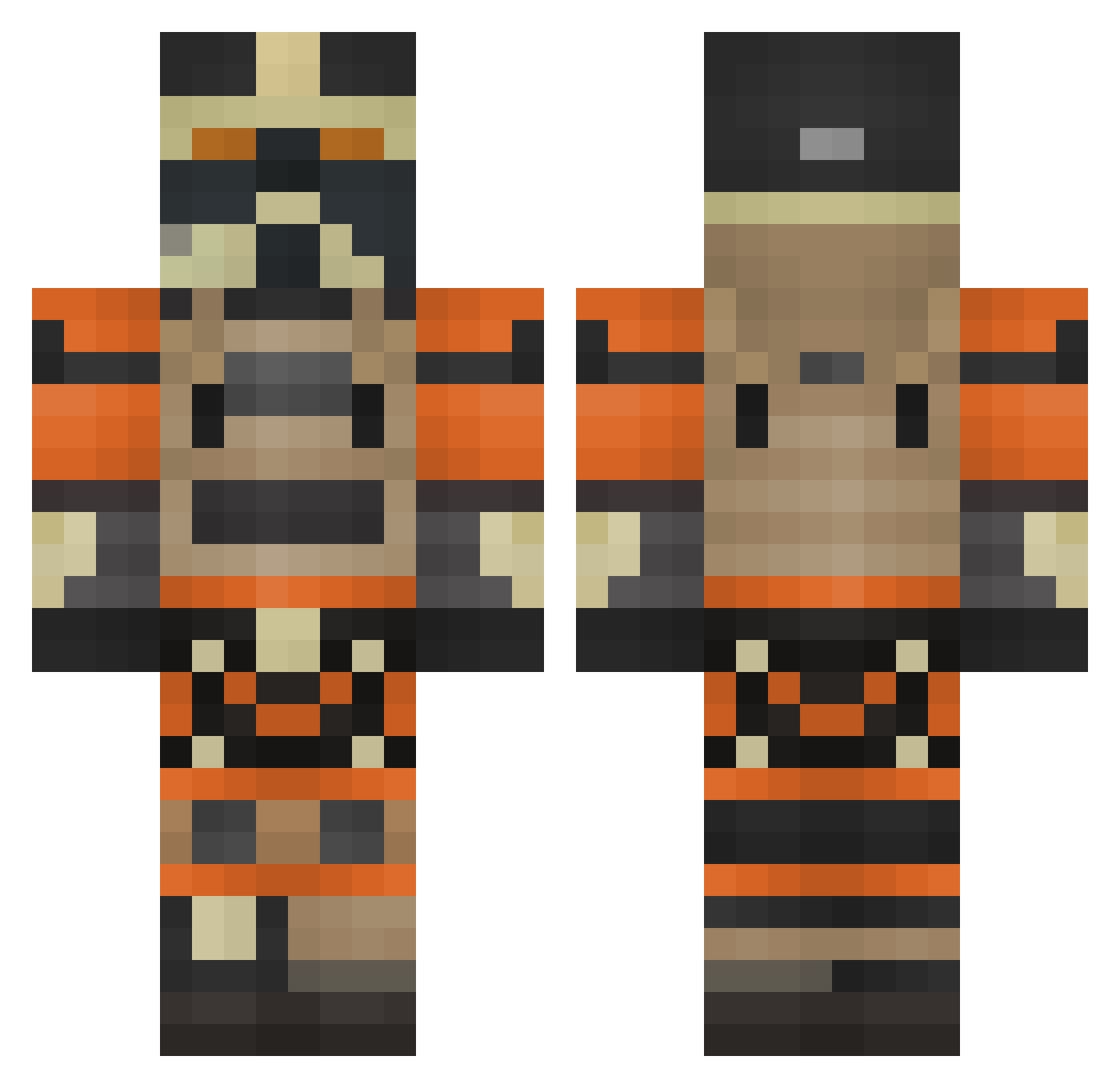 Zdedew Minecraft skin, front and back view