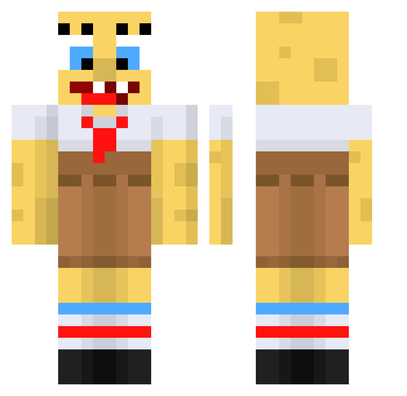 RedYoshiKart Minecraft skin, front and back view
