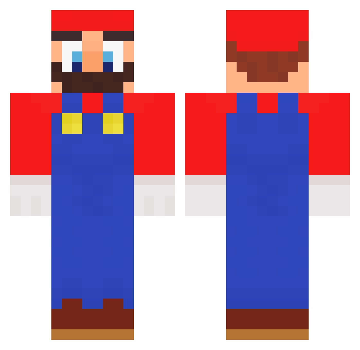Evfist Minecraft skin, front and back view