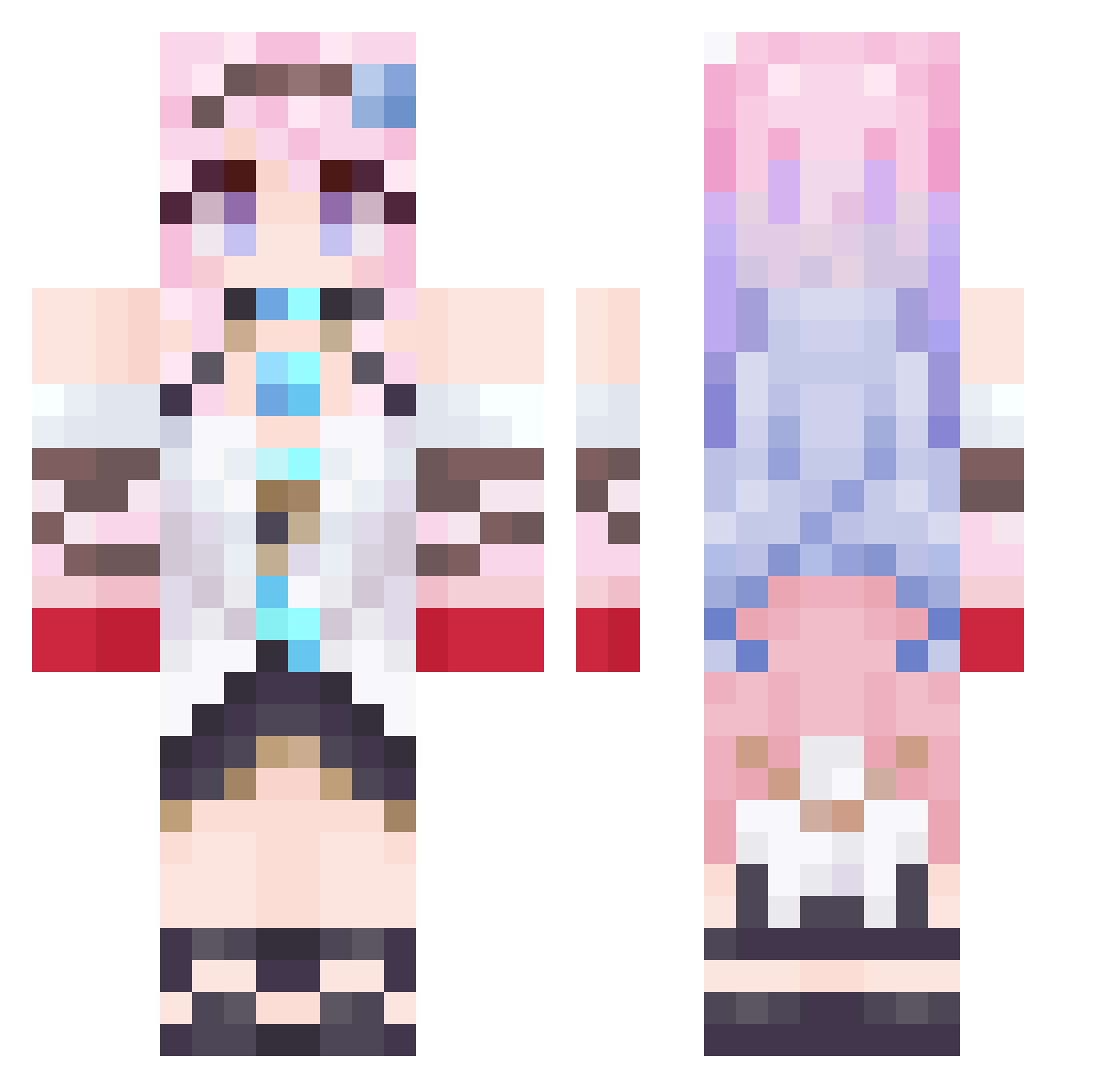 Raykouzy Minecraft skin, front and back view