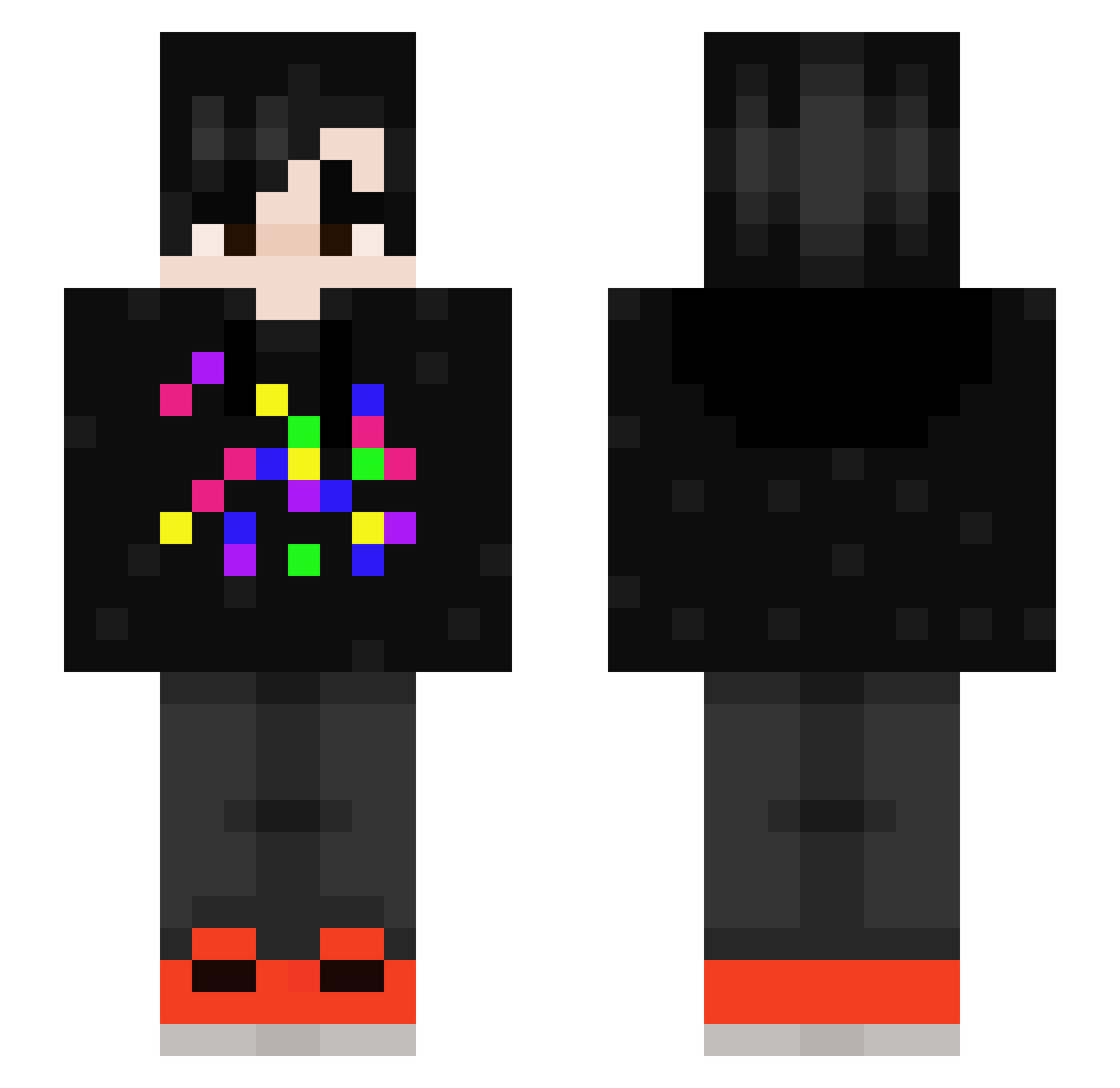 xIm_Boredx Minecraft skin, front and back view