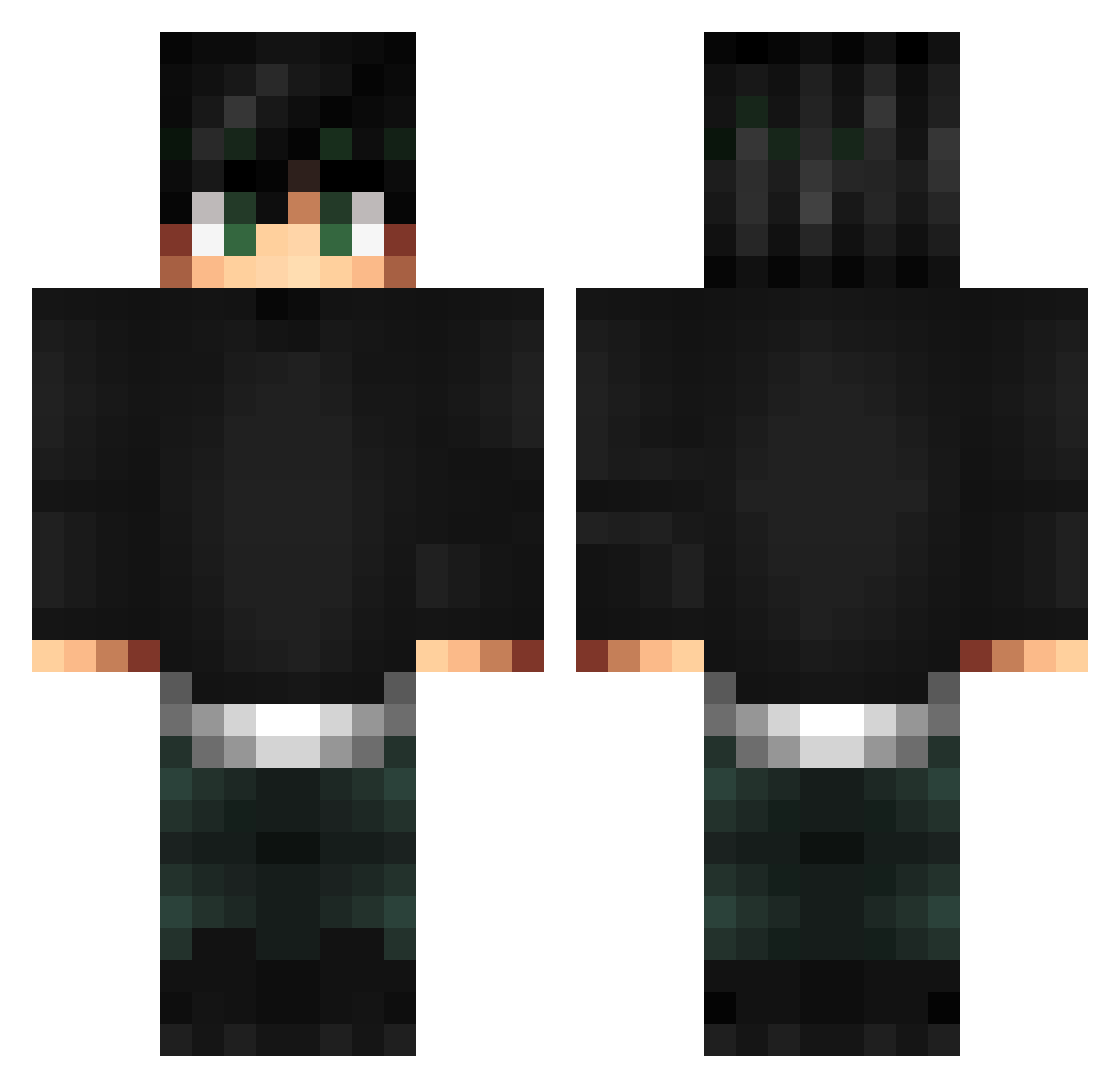 RektByKnoflook Minecraft skin, front and back view