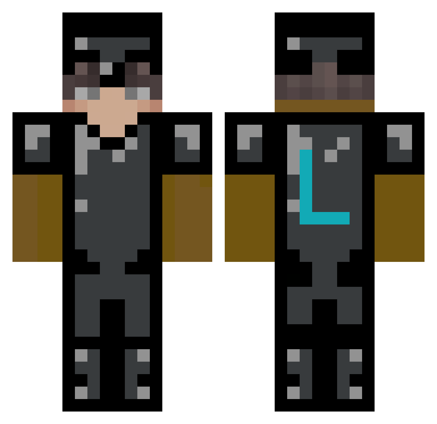 Schlerry1 Minecraft skin, front and back view