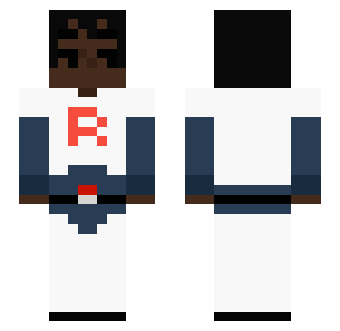 Mystizalvs Minecraft skin, front and back view