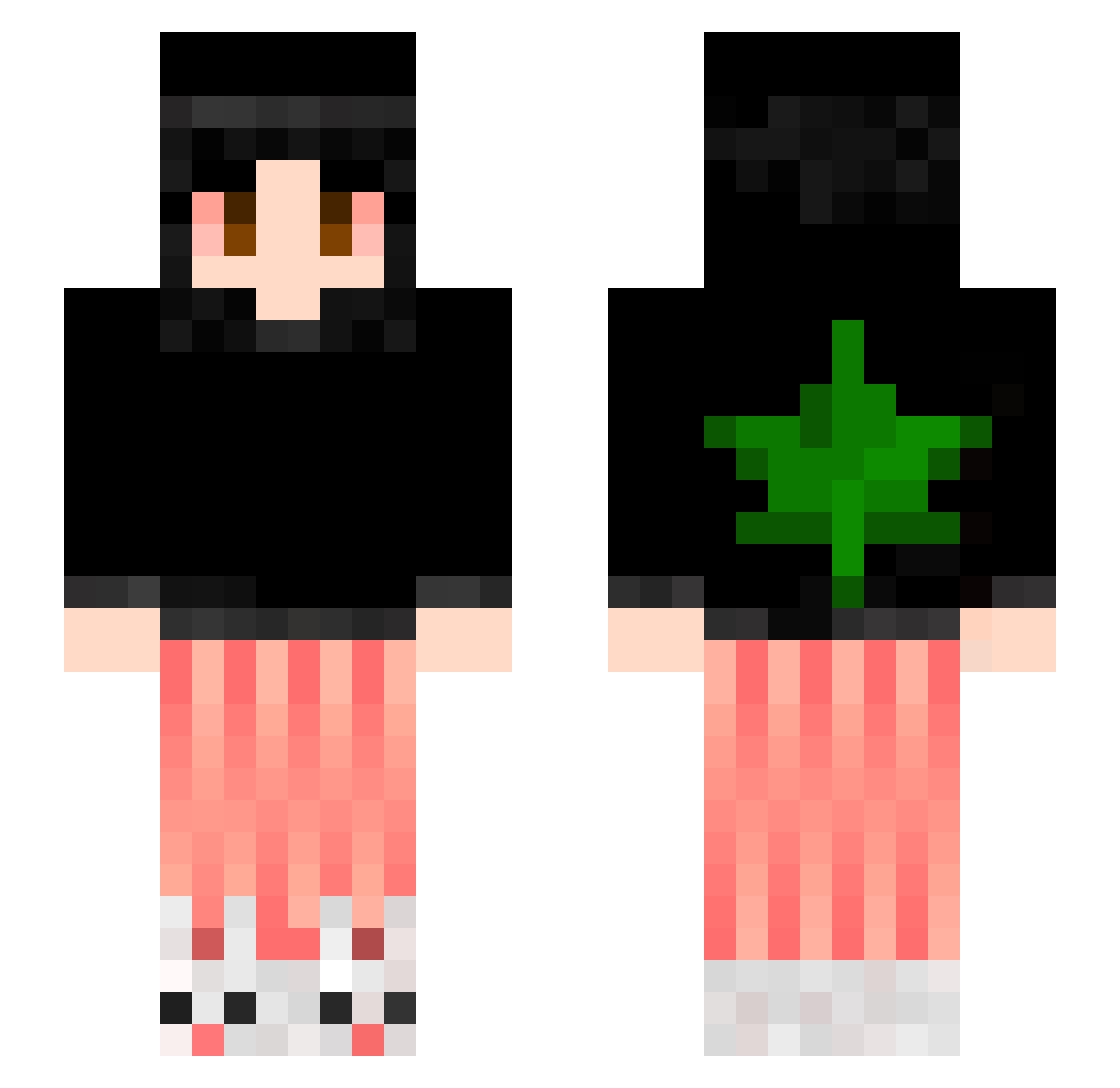 isatine Minecraft skin, front and back view