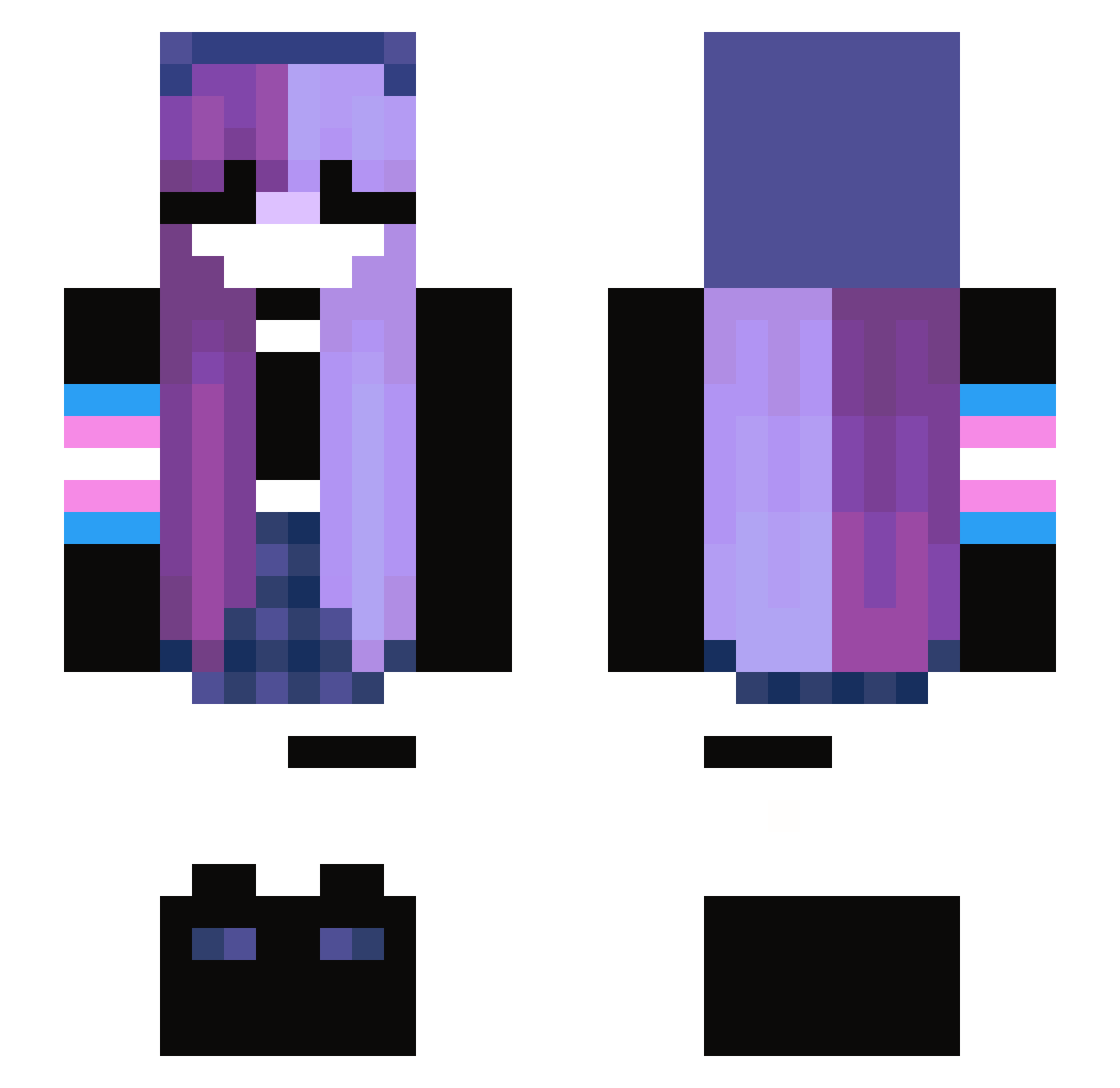 LisaFelix Minecraft skin, front and back view