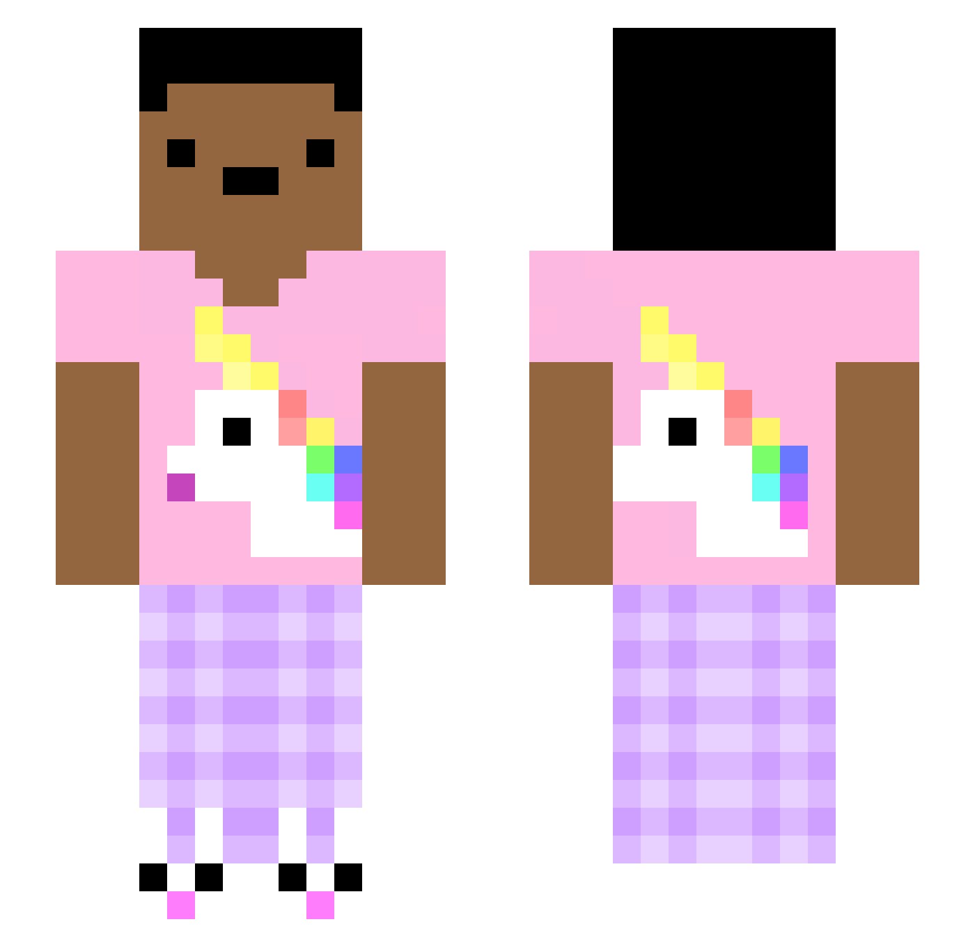 8ronx Minecraft skin, front and back view