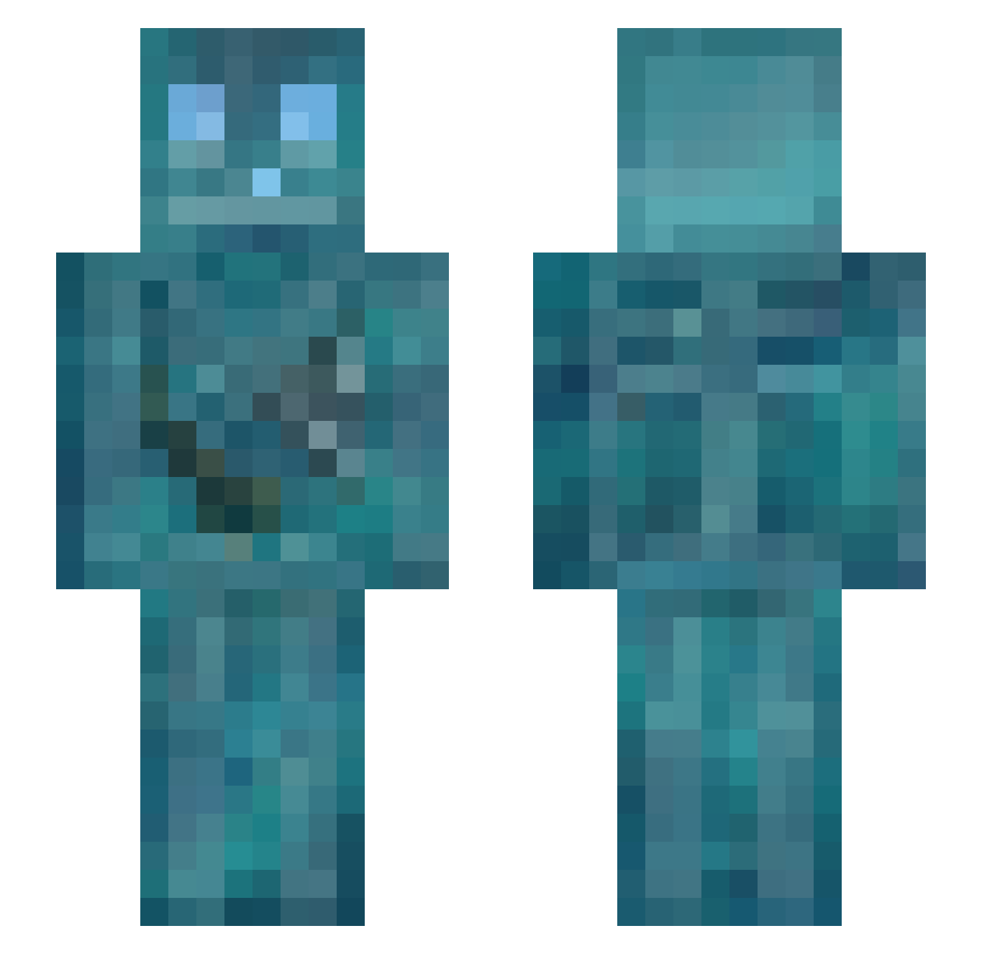 cruasanes Minecraft skin, front and back view