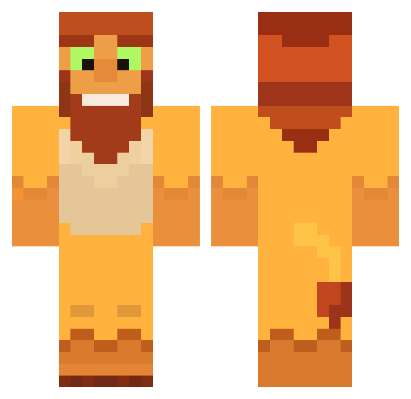 GravityX17 Minecraft skin, front and back view