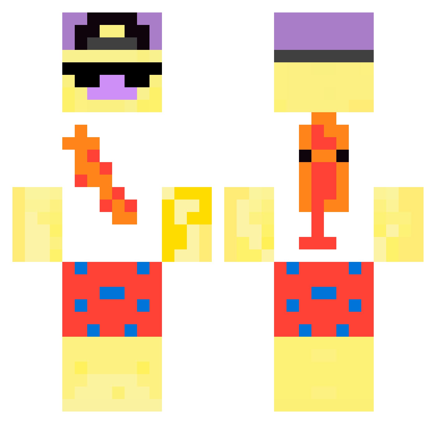 xdexecfrt Minecraft skin, front and back view
