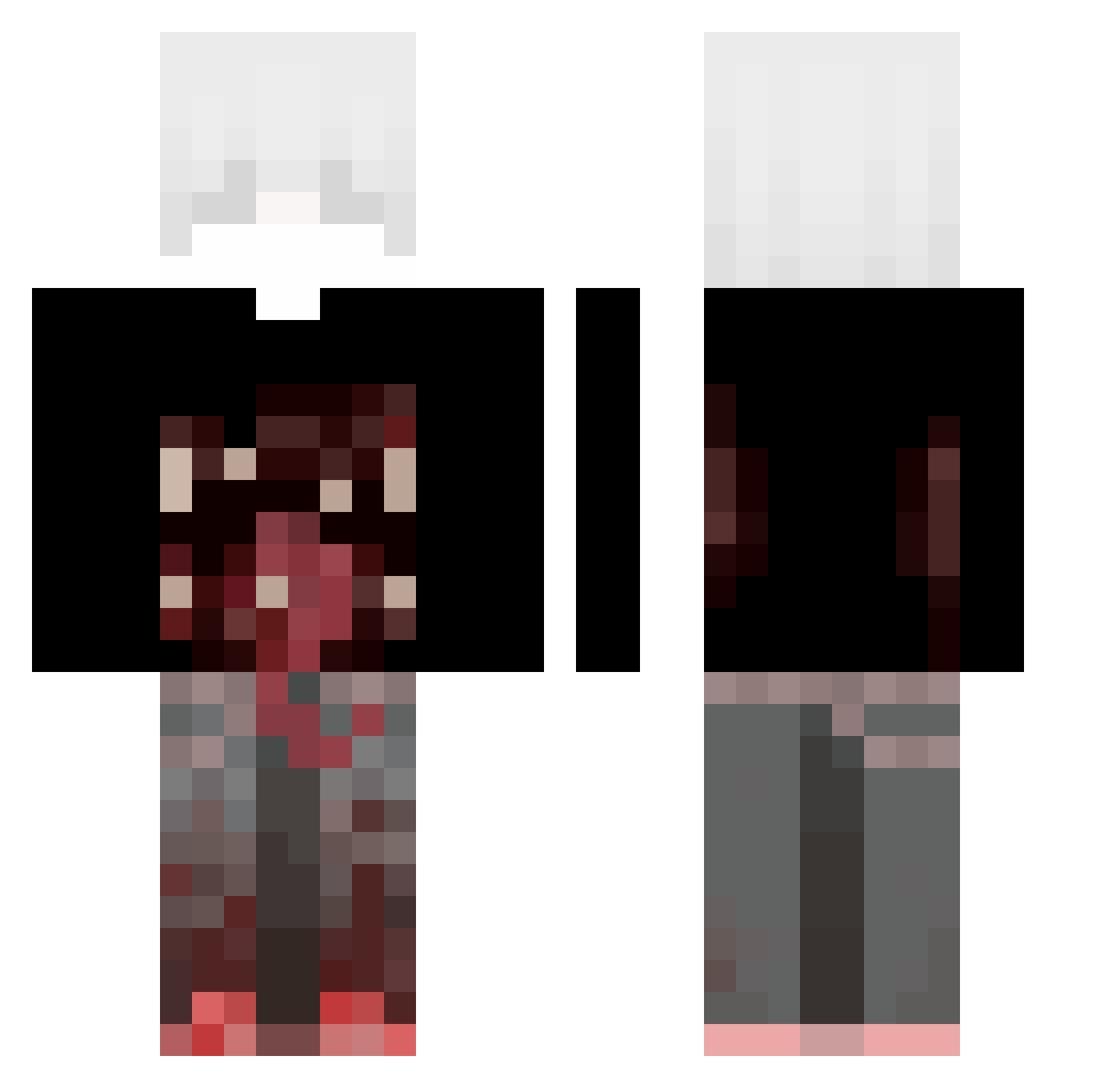 pqrr Minecraft skin, front and back view
