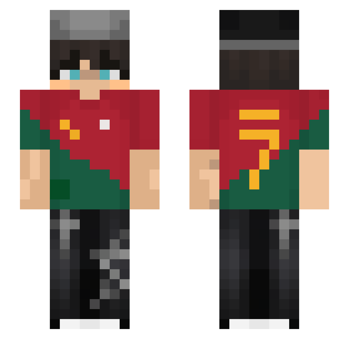 AsianApex Minecraft skin, front and back view