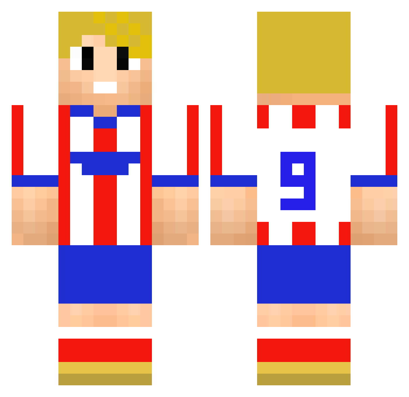XToNiiWiNo_051 Minecraft skin, front and back view