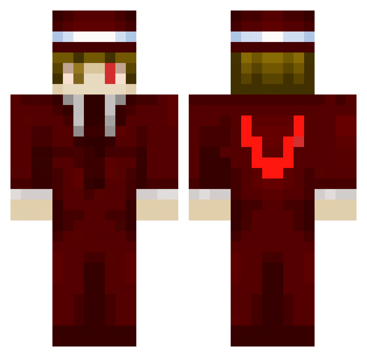 VitinKing Minecraft skin, front and back view