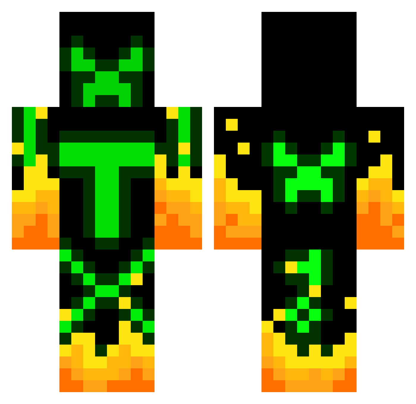 ViLeChromar Minecraft skin, front and back view