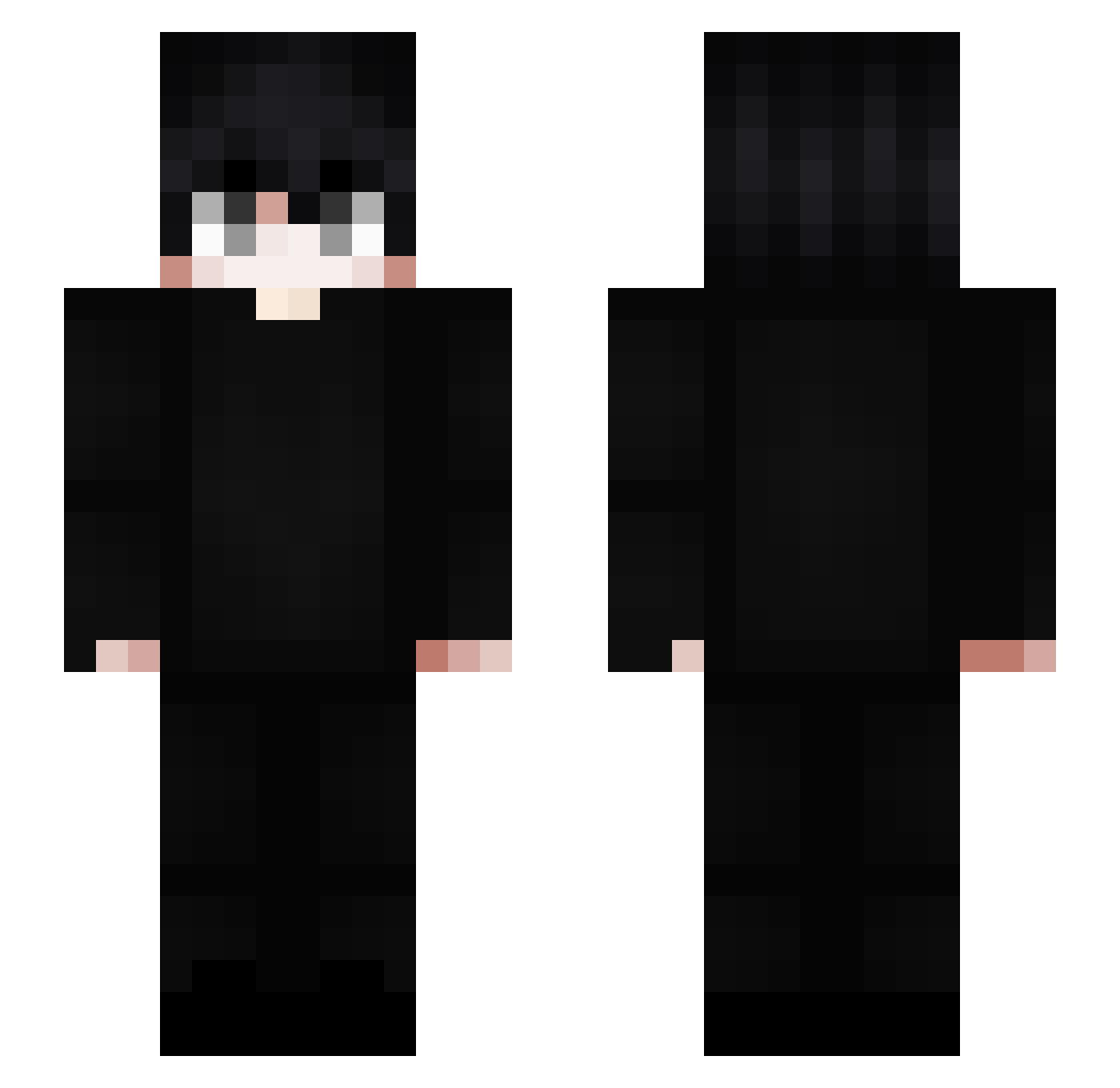 Walnutsoda Minecraft skin, front and back view