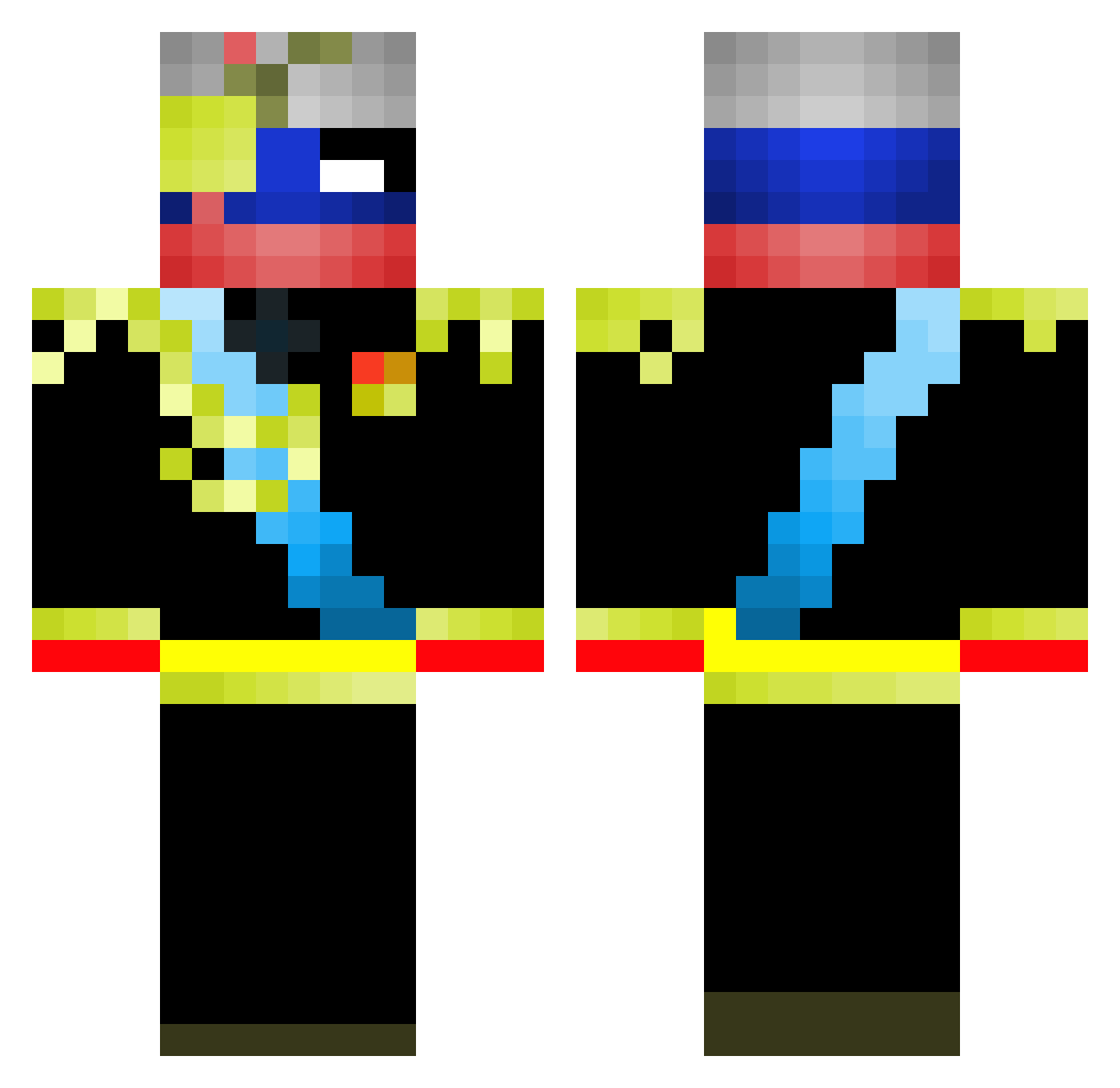 LordF3 Minecraft skin, front and back view