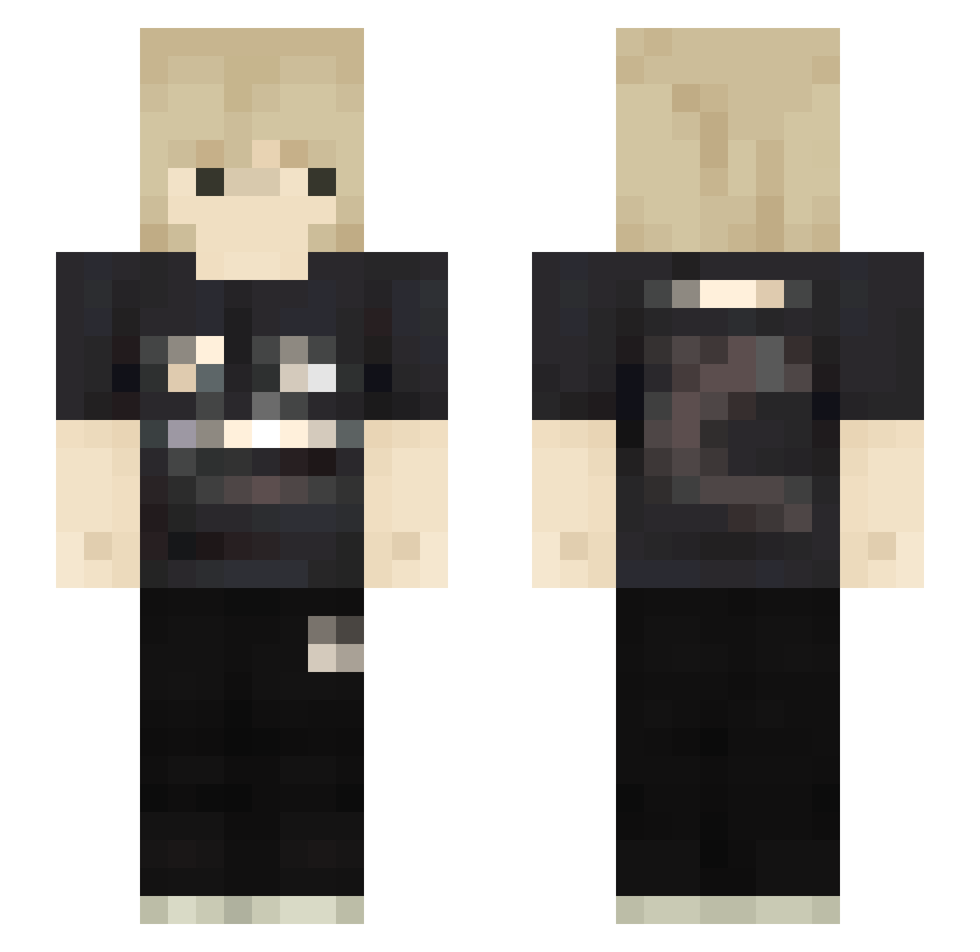 nineinchant Minecraft skin, front and back view