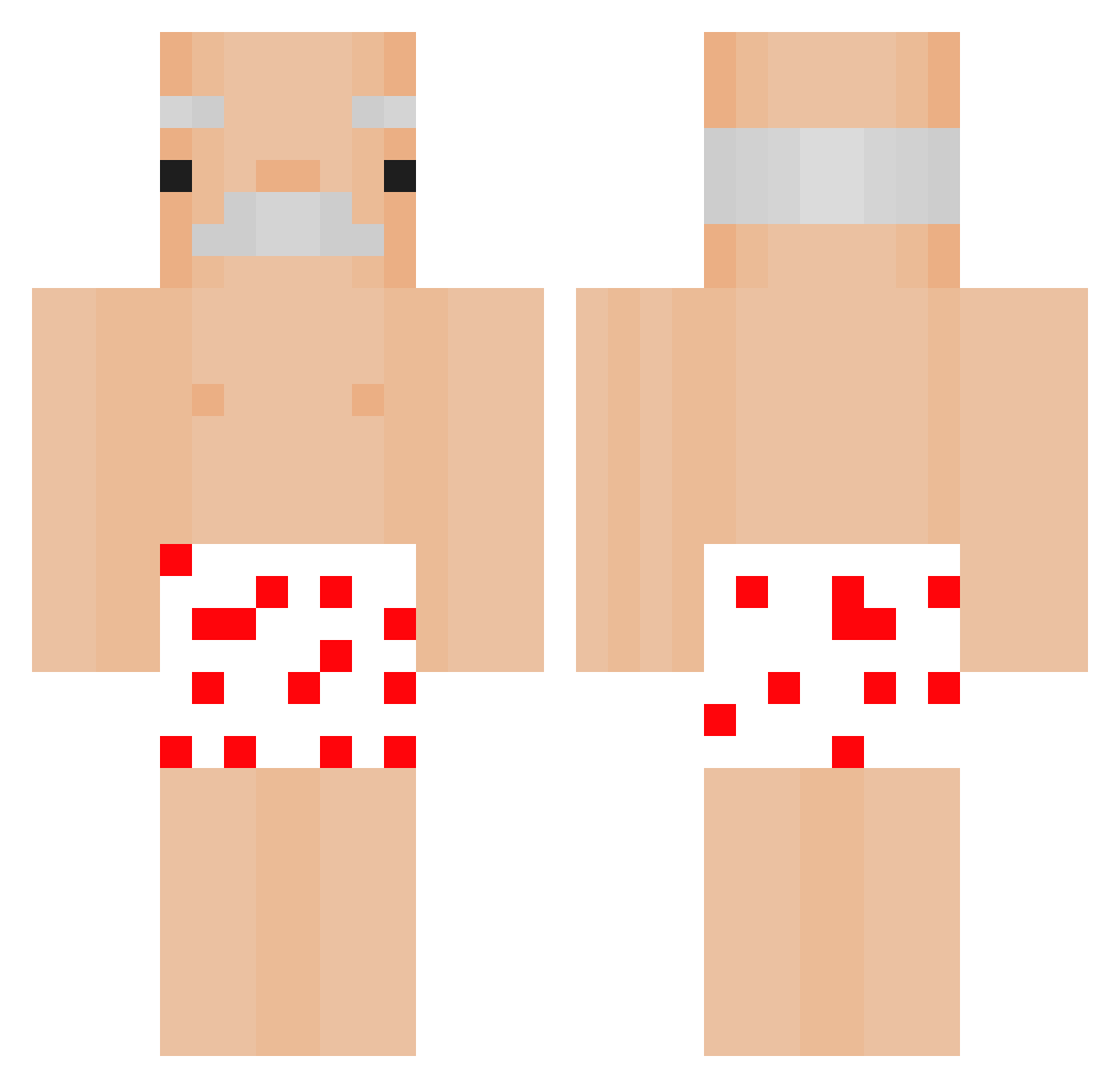 Maxharn Minecraft skin, front and back view