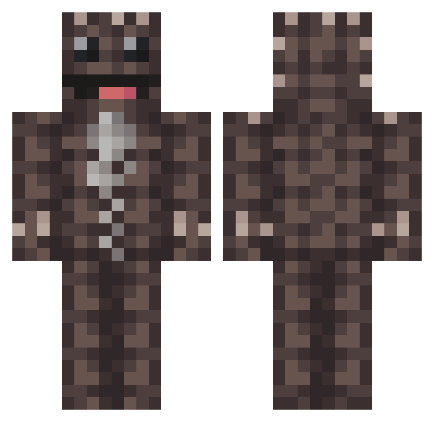 TheZombieFlame Minecraft skin, front and back view