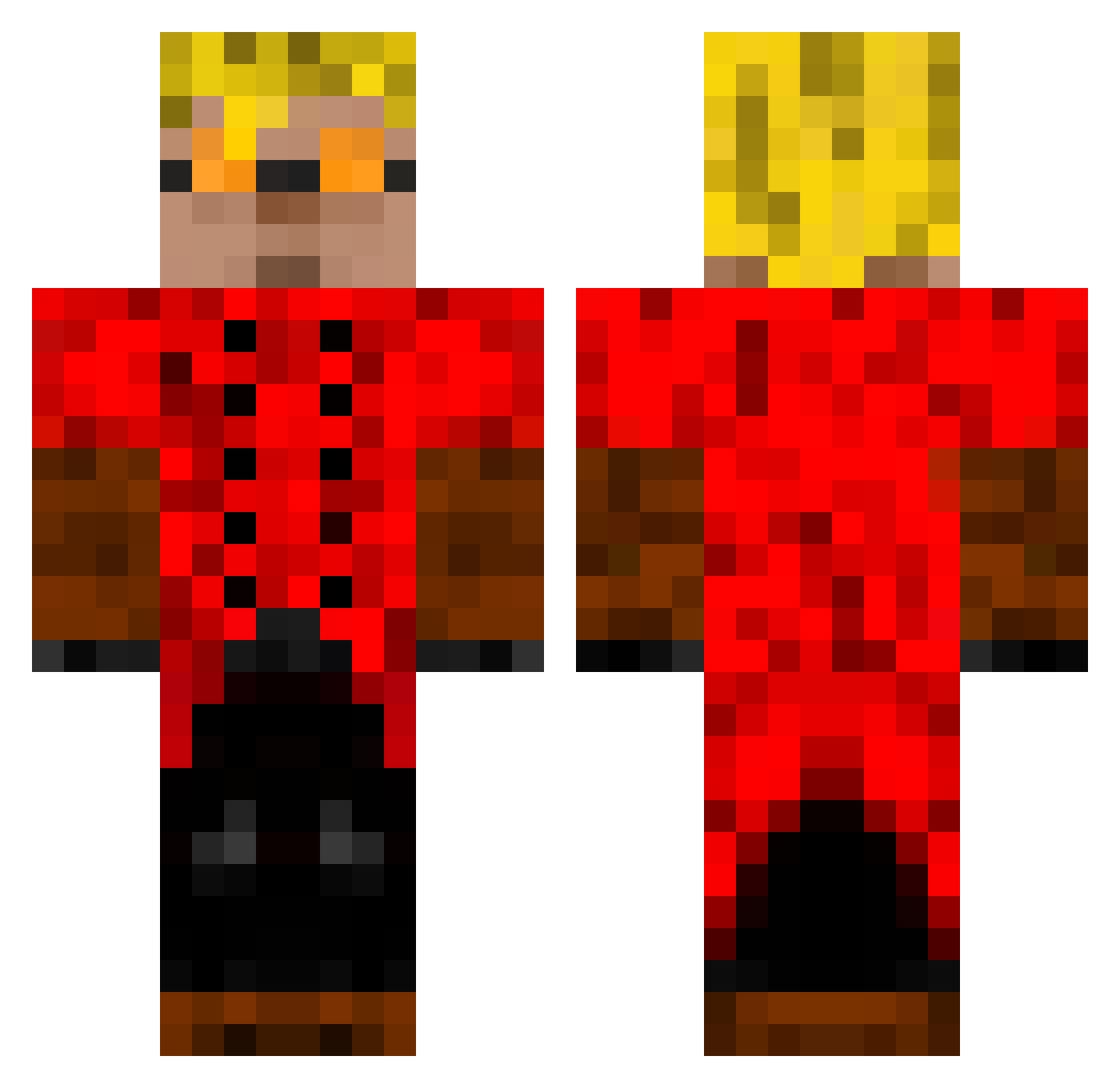 midden Minecraft skin, front and back view
