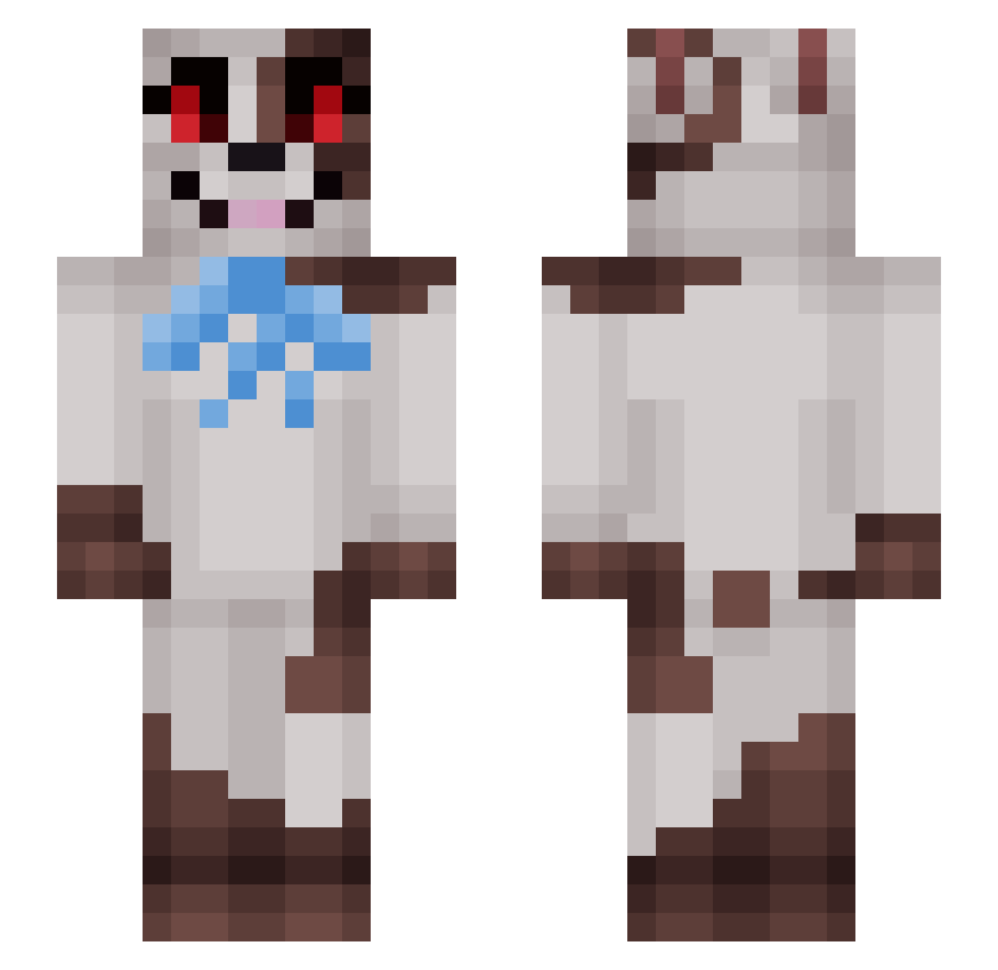 Vannimator Minecraft skin, front and back view