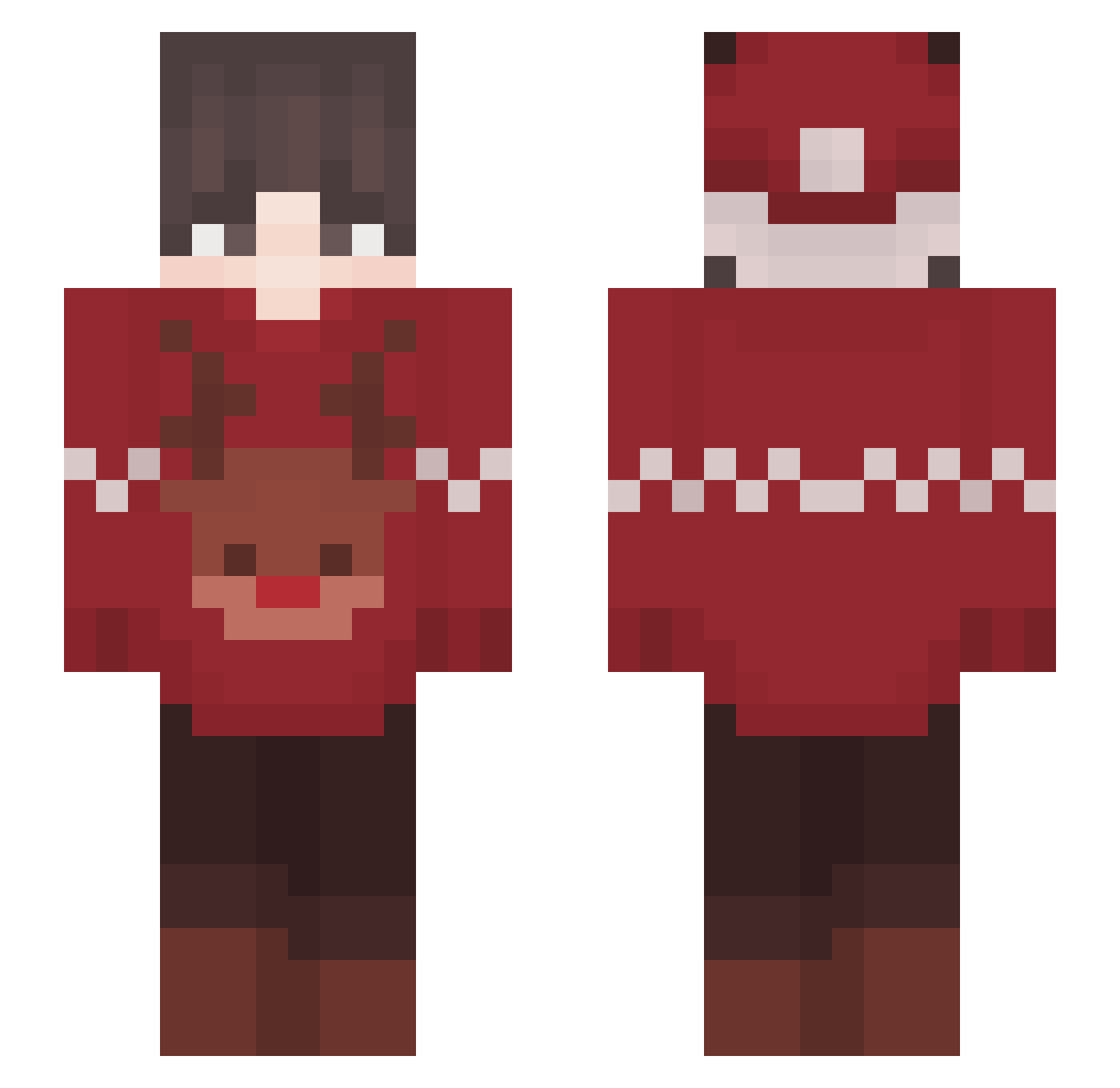 Kubilay Minecraft skin, front and back view