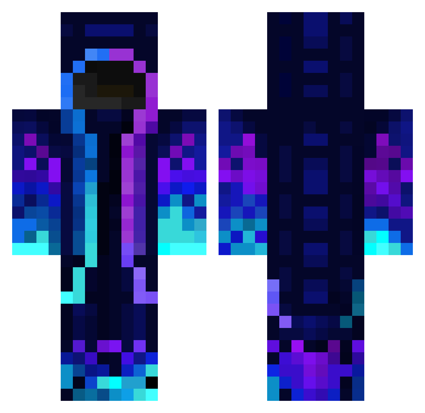 Thunderhollo123 Minecraft skin, front and back view