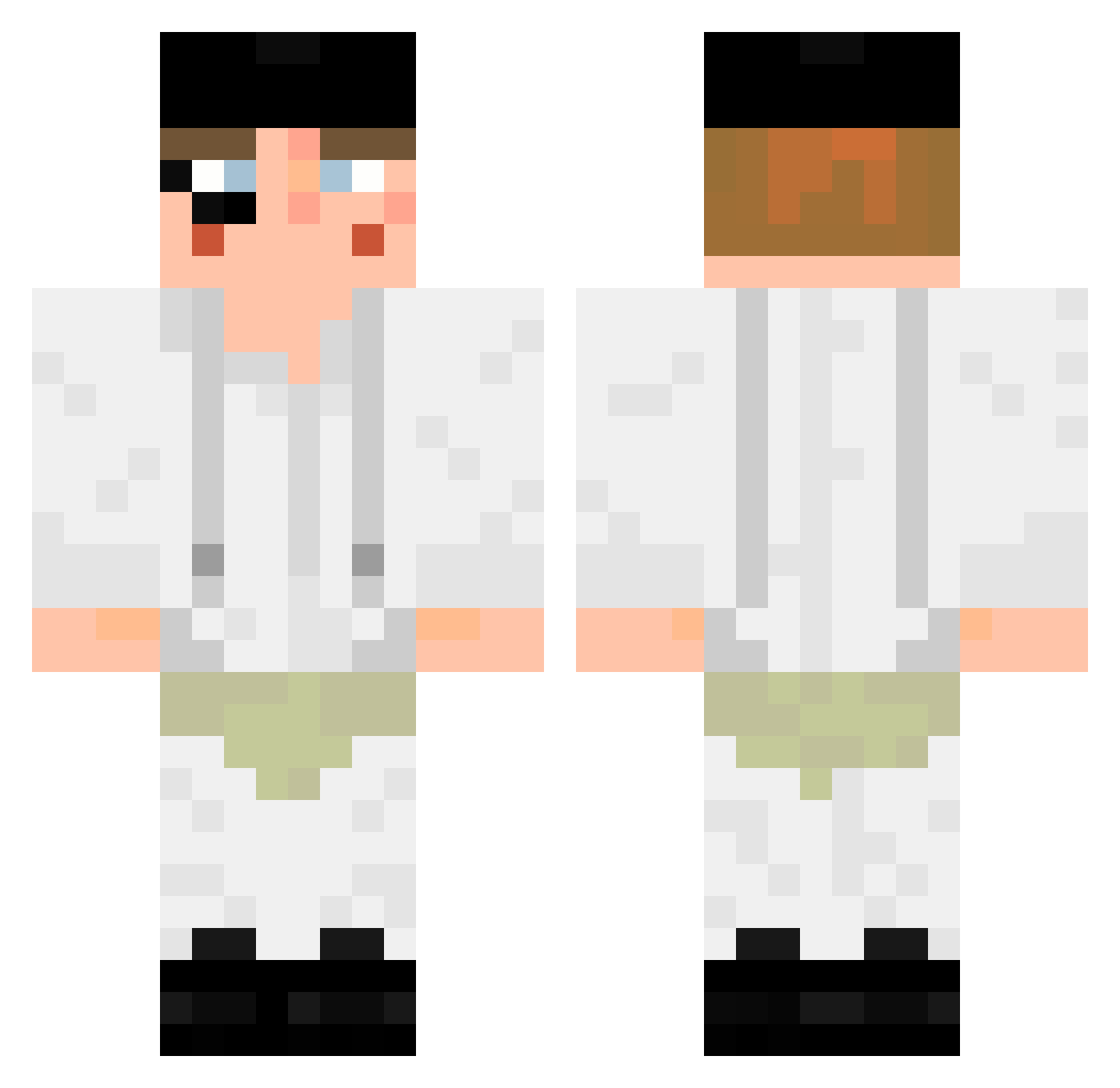jeevvie Minecraft skin, front and back view