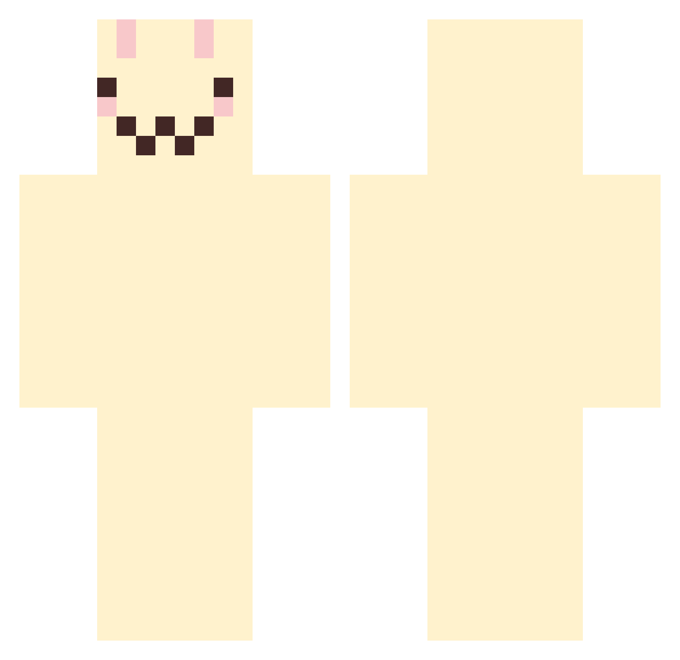 svphee Minecraft skin, front and back view
