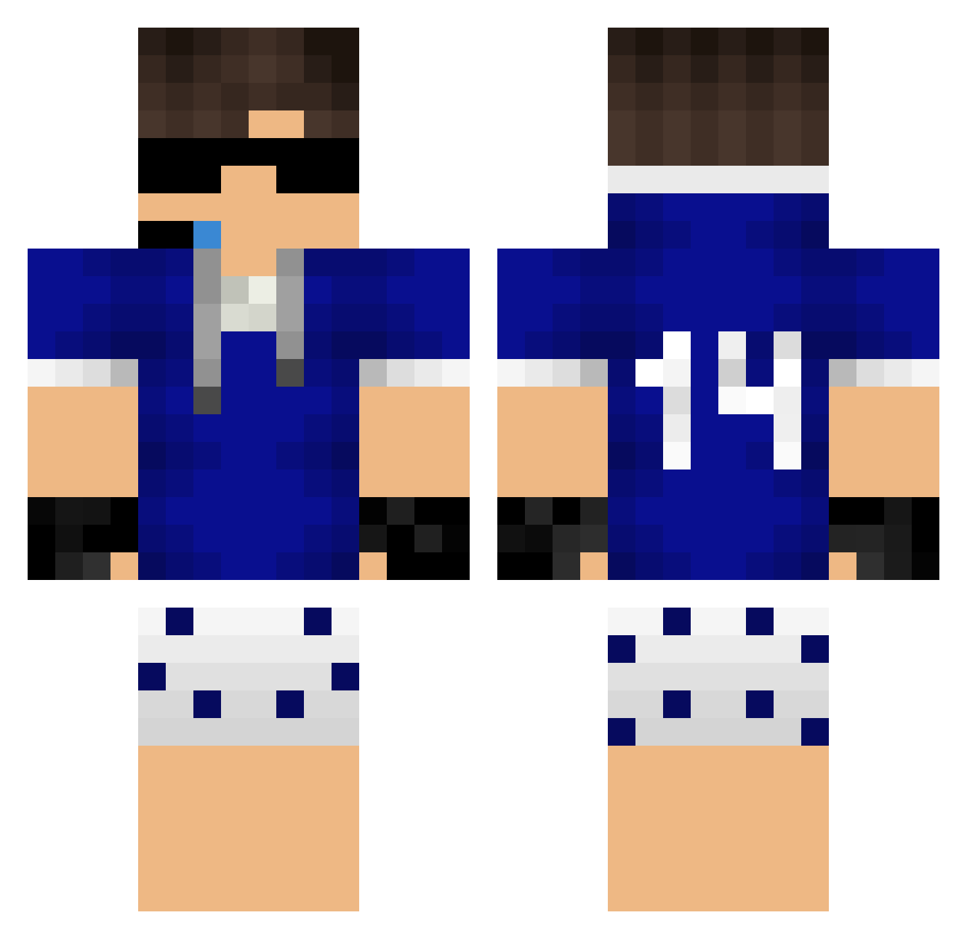 Wrinkling Minecraft skin, front and back view