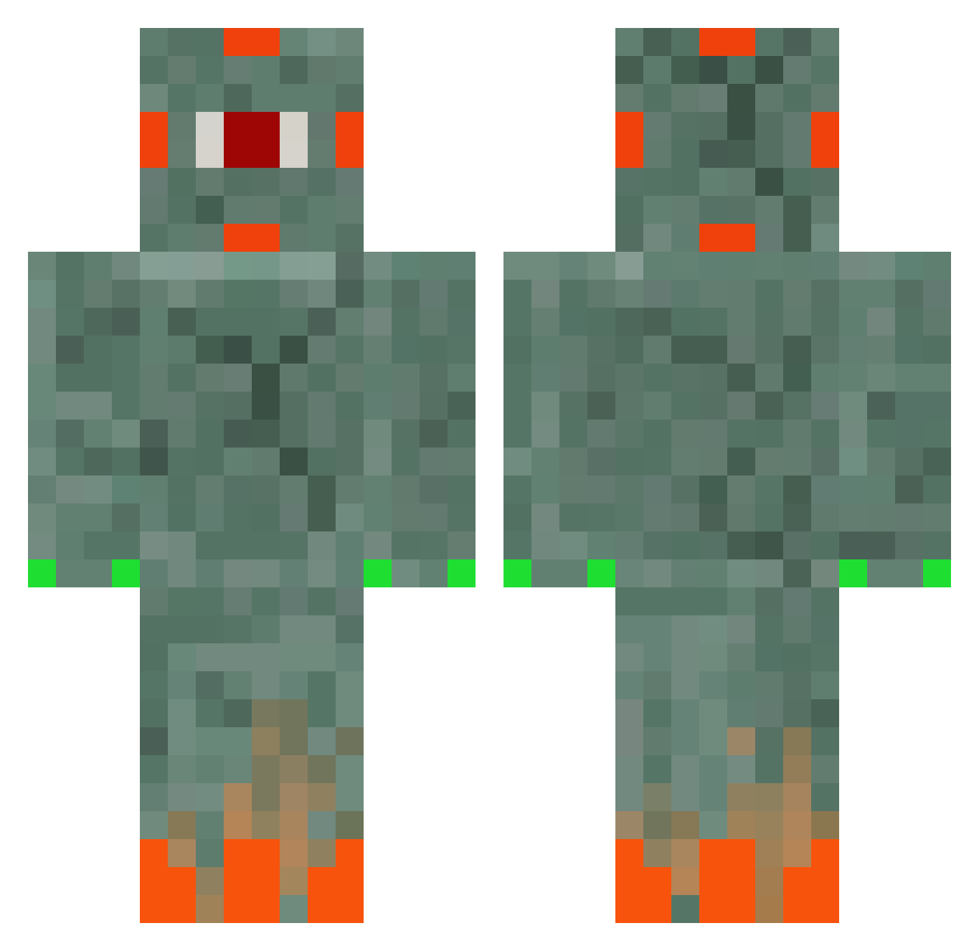 GuardianVip Minecraft skin, front and back view
