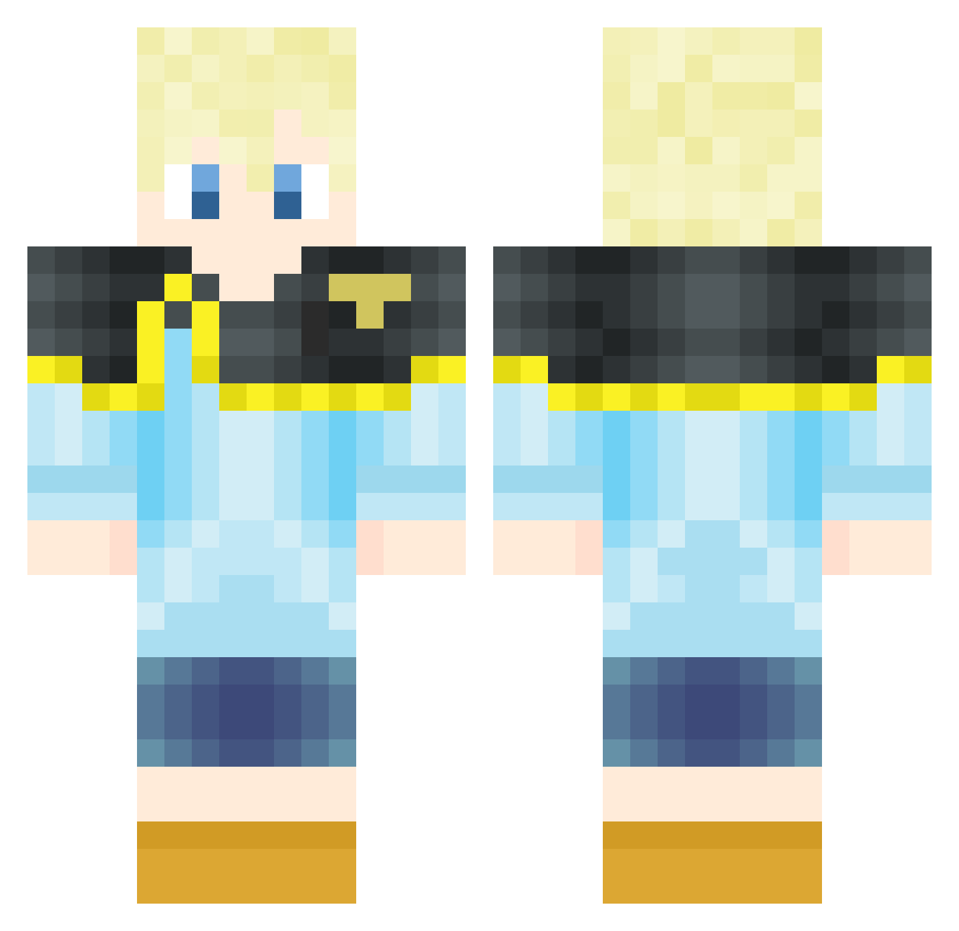 DonkoZockt Minecraft skin, front and back view