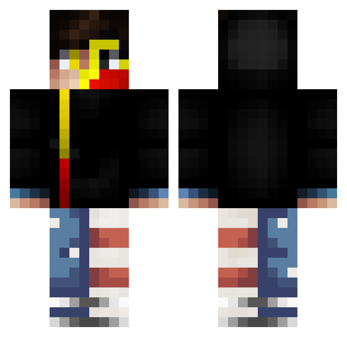 HawaiiV4 Minecraft skin, front and back view