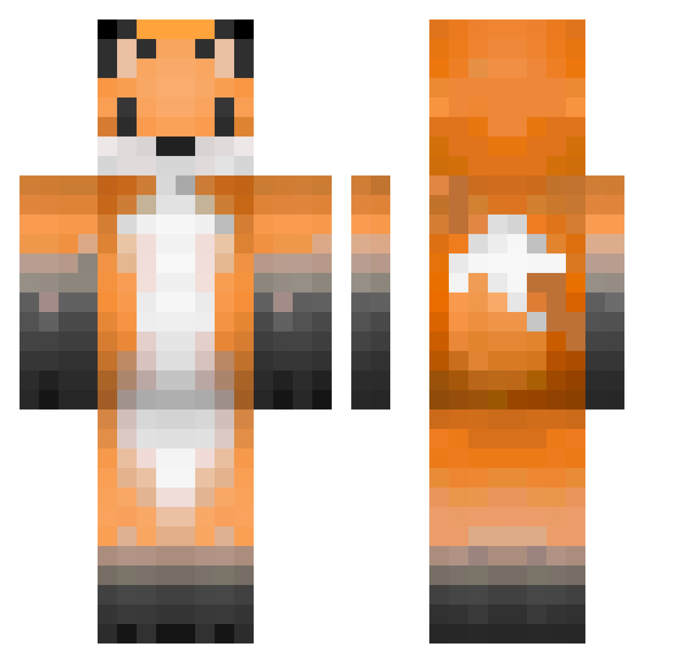 Bejtmen Minecraft skin, front and back view