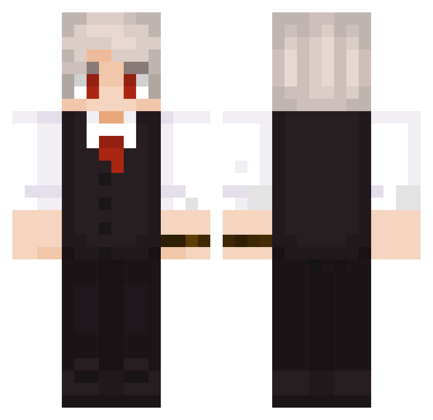 Liox62 Minecraft skin, front and back view