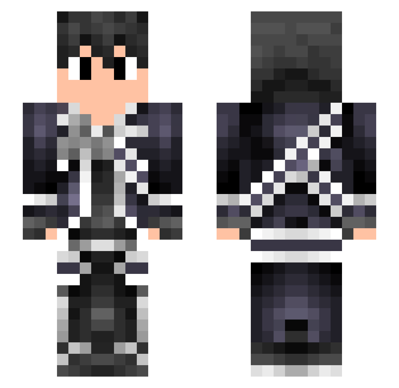 Mendel Minecraft skin, front and back view