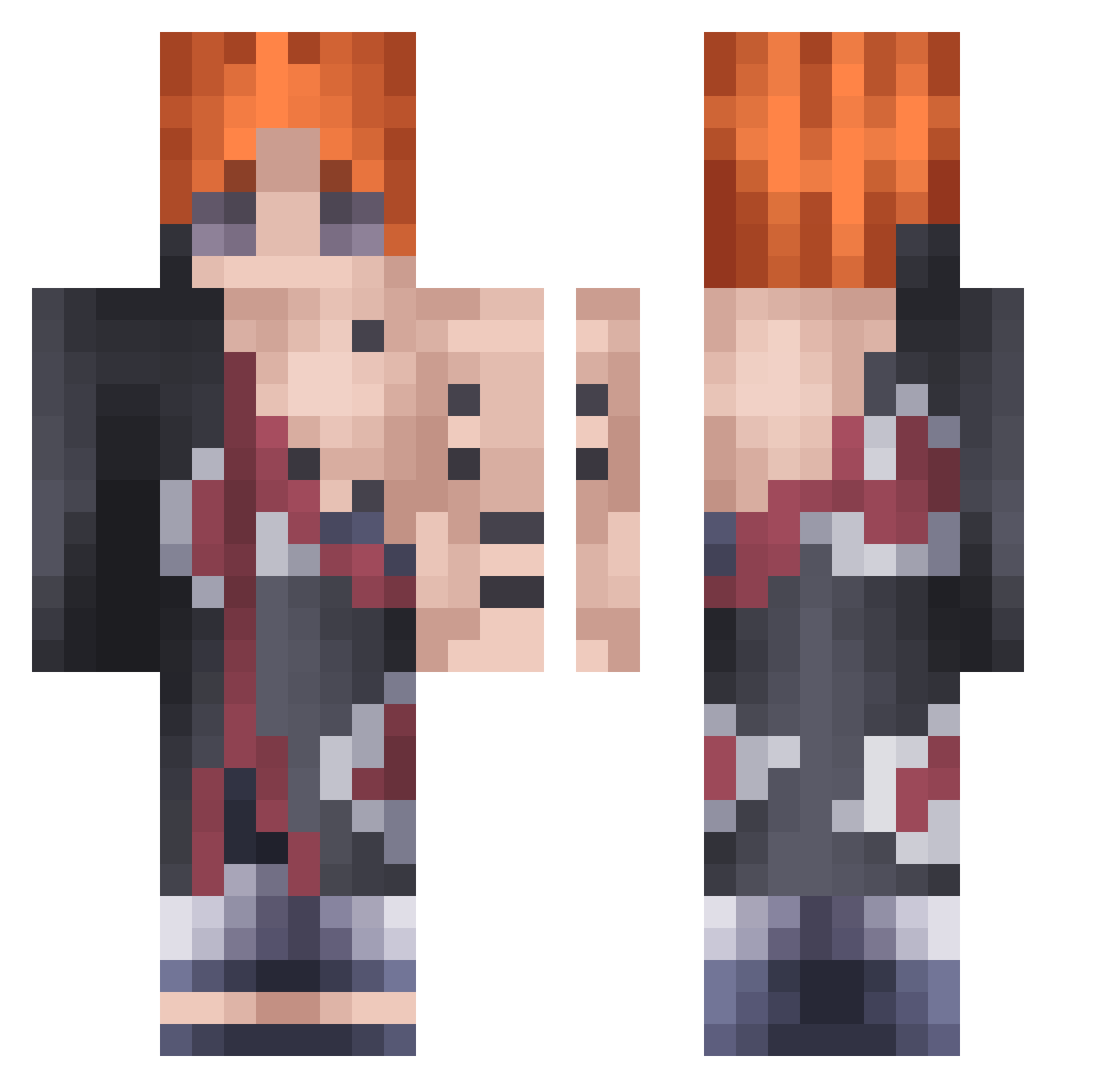 RATKING32 Minecraft skin, front and back view