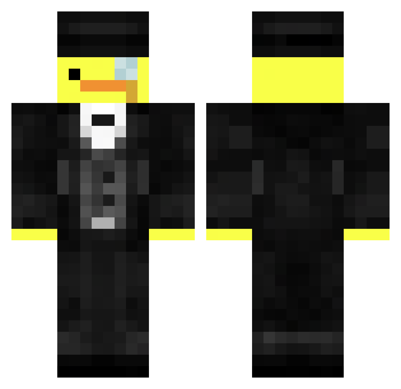 silverxote Minecraft skin, front and back view