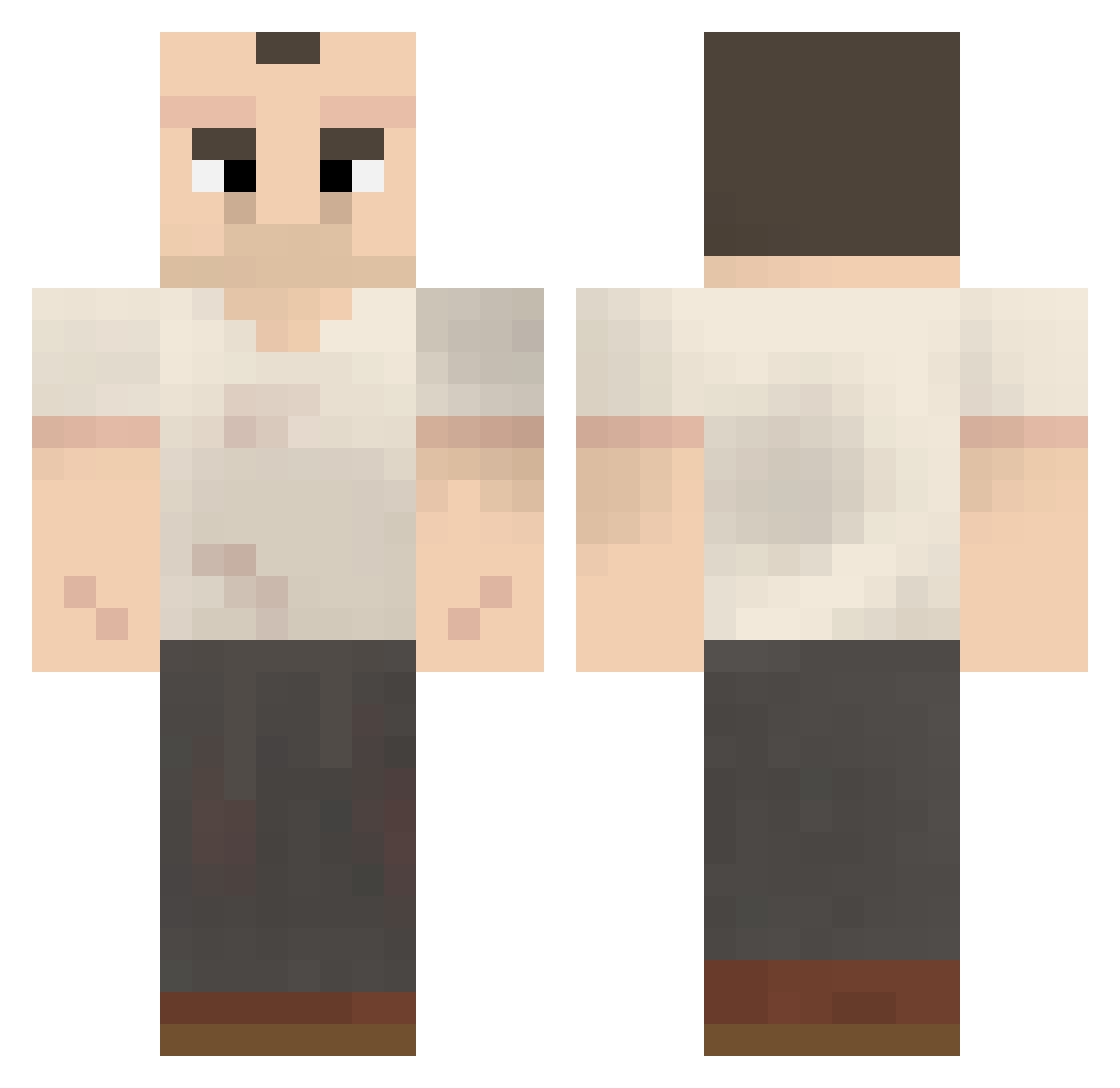 Manyaao Minecraft skin, front and back view