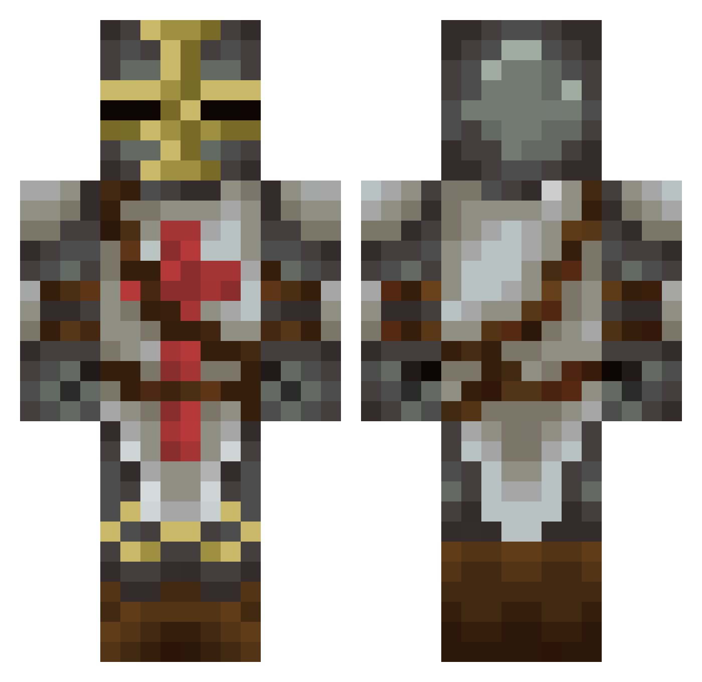 TheOneHolyFather Minecraft skin, front and back view