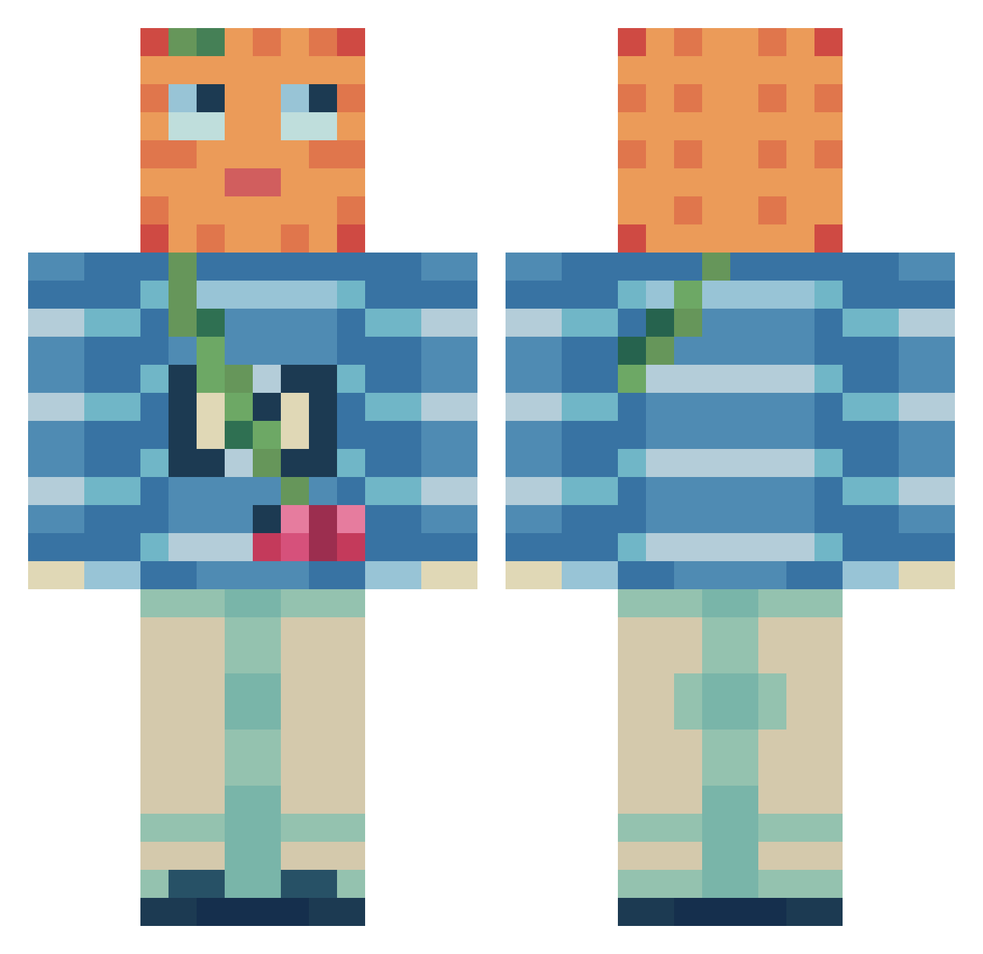 uwuzosienka Minecraft skin, front and back view